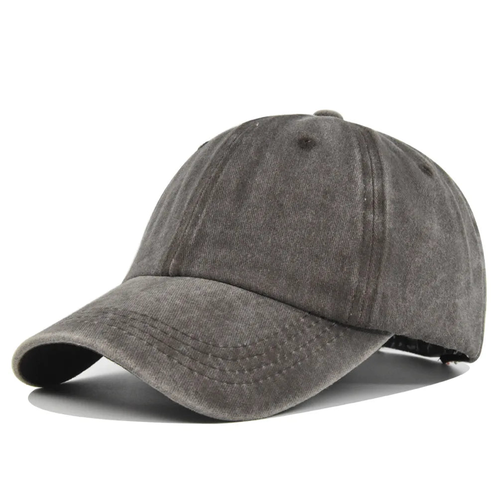 Gorra de algodón lavado marrón