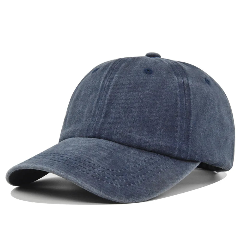 Gorra de algodón lavado azul marino