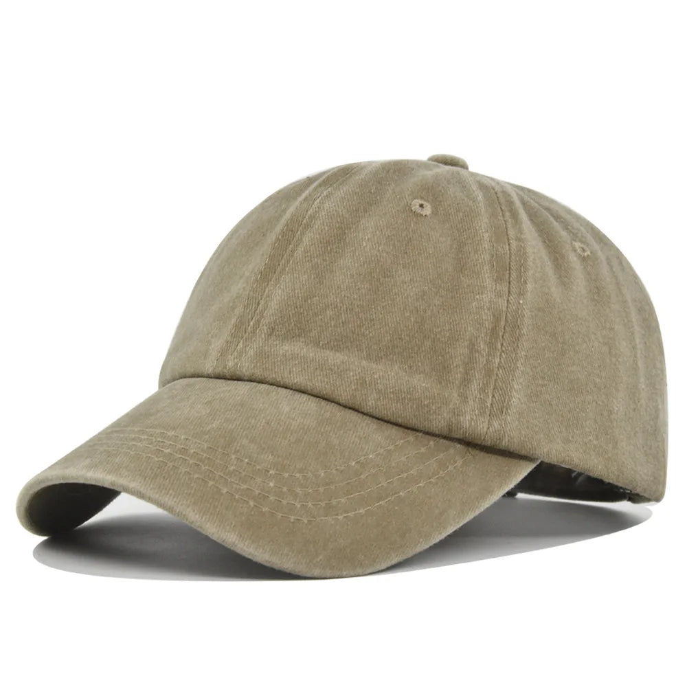 Gorra de algodón lavado caqui