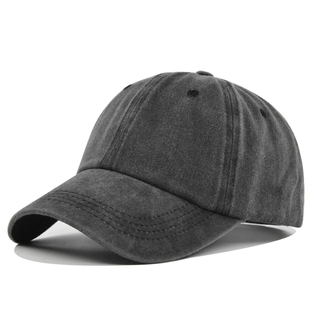 Gorra de algodón lavado negra