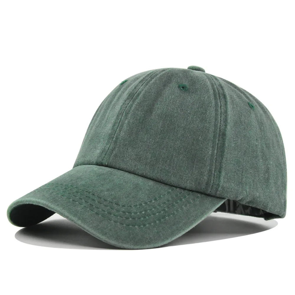 Gorra de algodón lavado verde