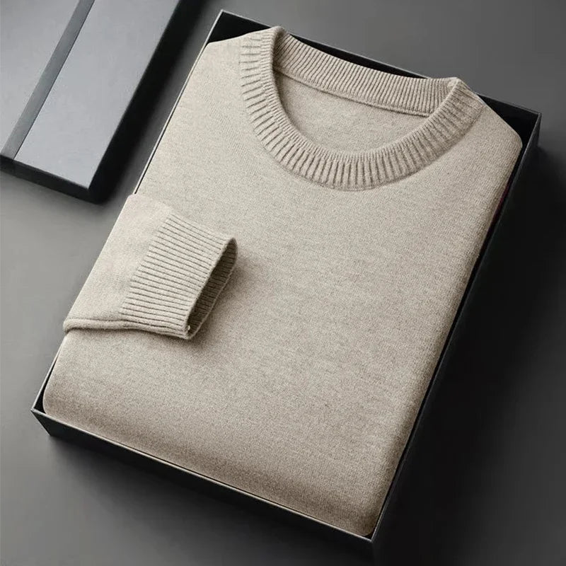 Jersey de punto cuello redondo caqui
